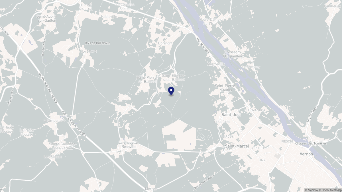 Aperçu cartographique de Saint-Étienne-sous-Bailleul, centré sur la commune