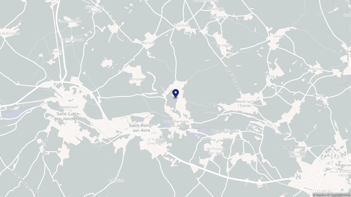 Aperçu cartographique de Saint-Germain-sur-Avre, centré sur la commune