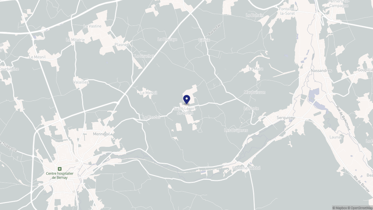 Aperçu cartographique de Saint-Léger-de-Rôtes, centré sur la commune