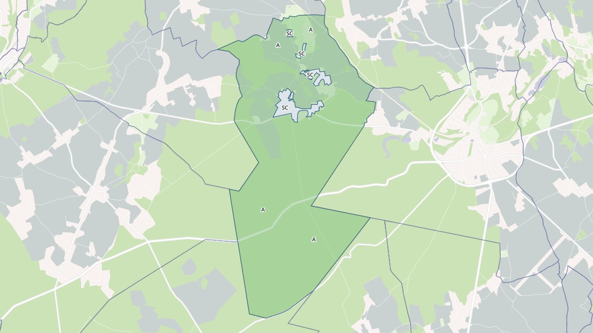Aperçu cartographique de Sainte-Marthe, centré sur la commune
