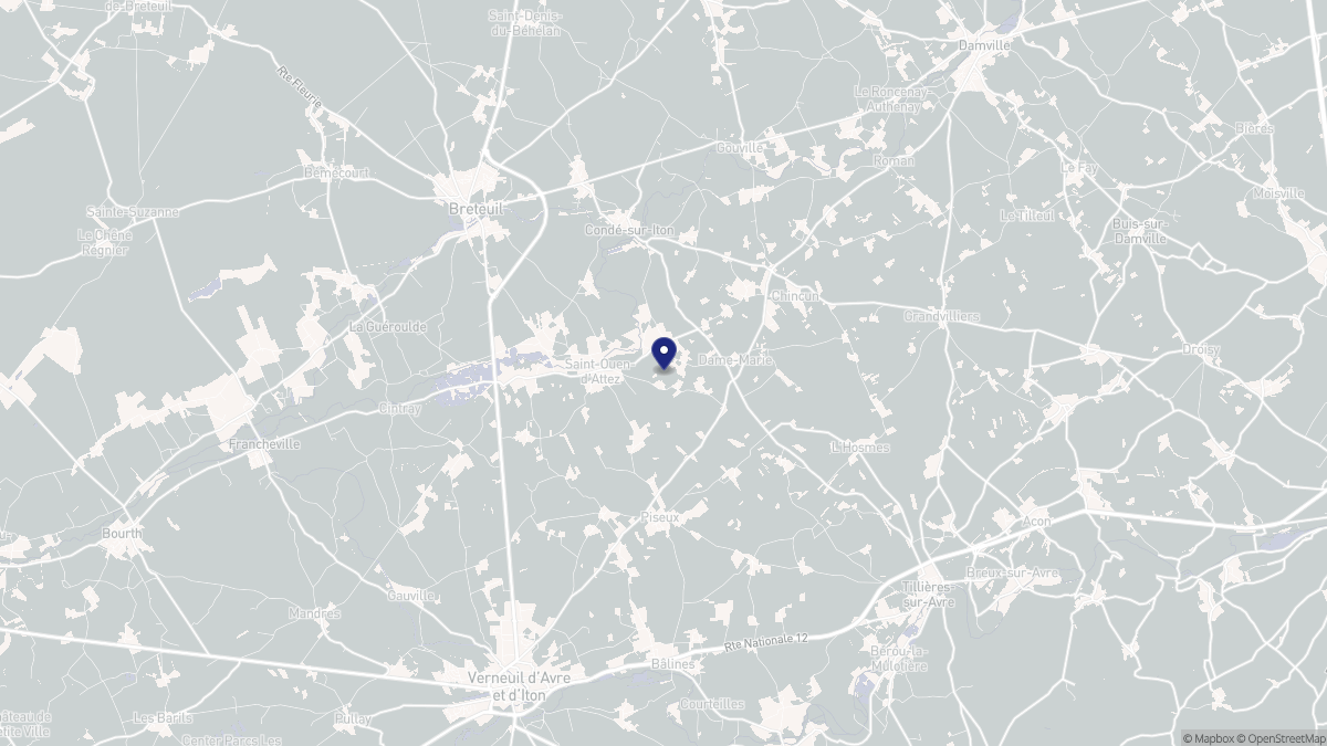 Aperçu cartographique de Sainte-Marie-d'Attez, centré sur la commune