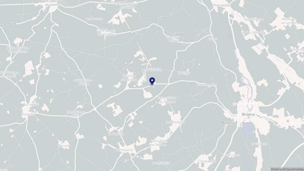 Aperçu cartographique de Saint-Pierre-de-Salerne, centré sur la commune