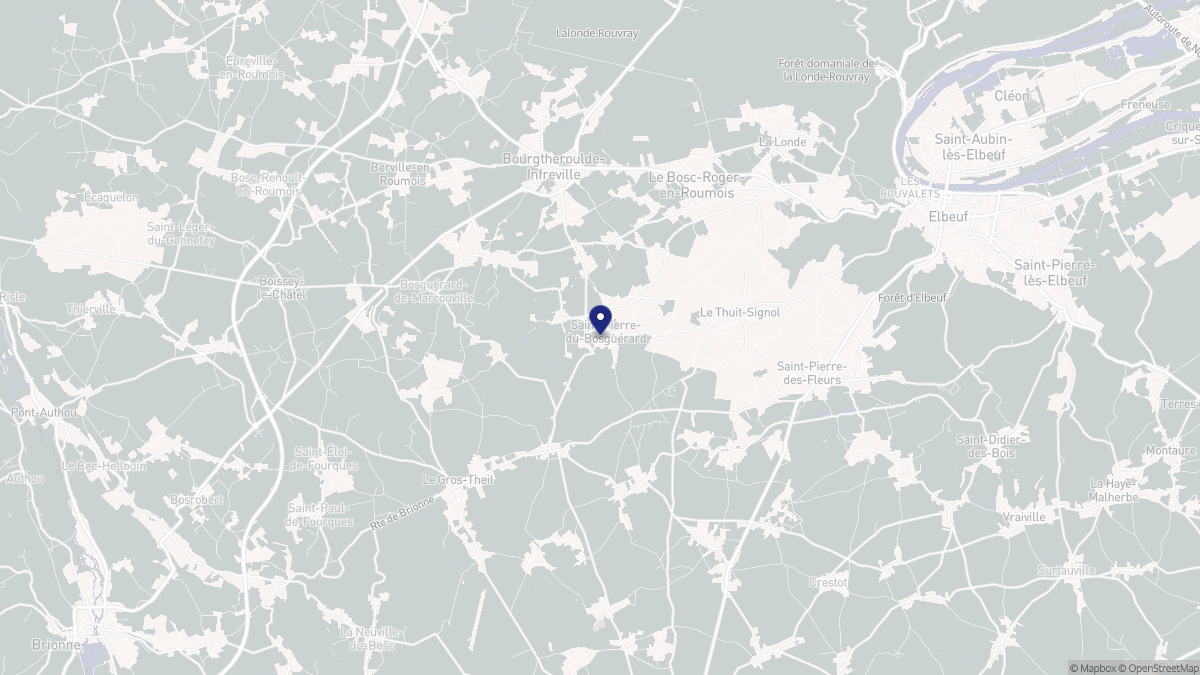 Aperçu cartographique de Saint-Pierre-du-Bosguérard, centré sur la commune