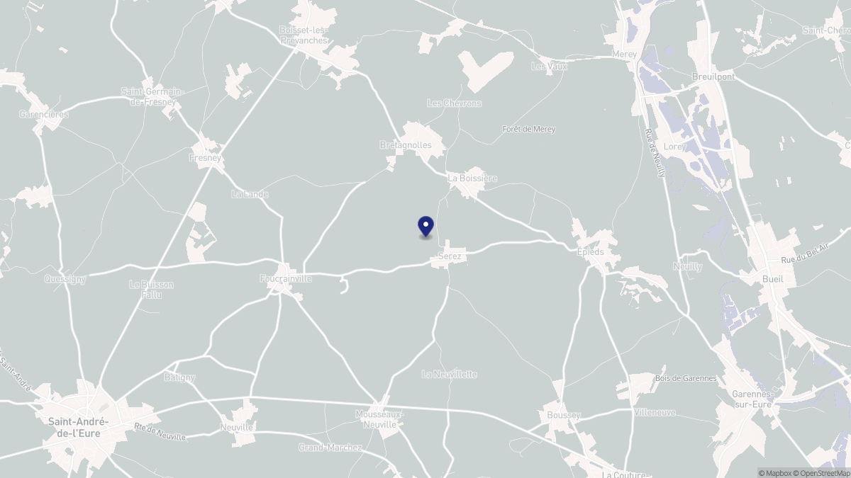 Aperçu cartographique de Serez, centré sur la commune
