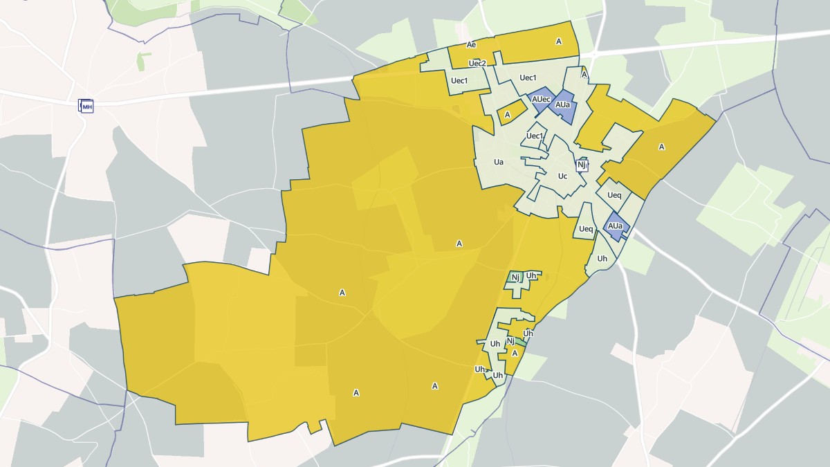 Aperçu cartographique de Thiberville, centré sur la commune