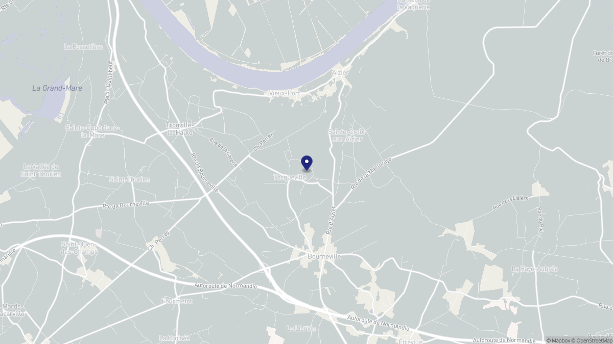 Aperçu cartographique de Tocqueville, centré sur la commune