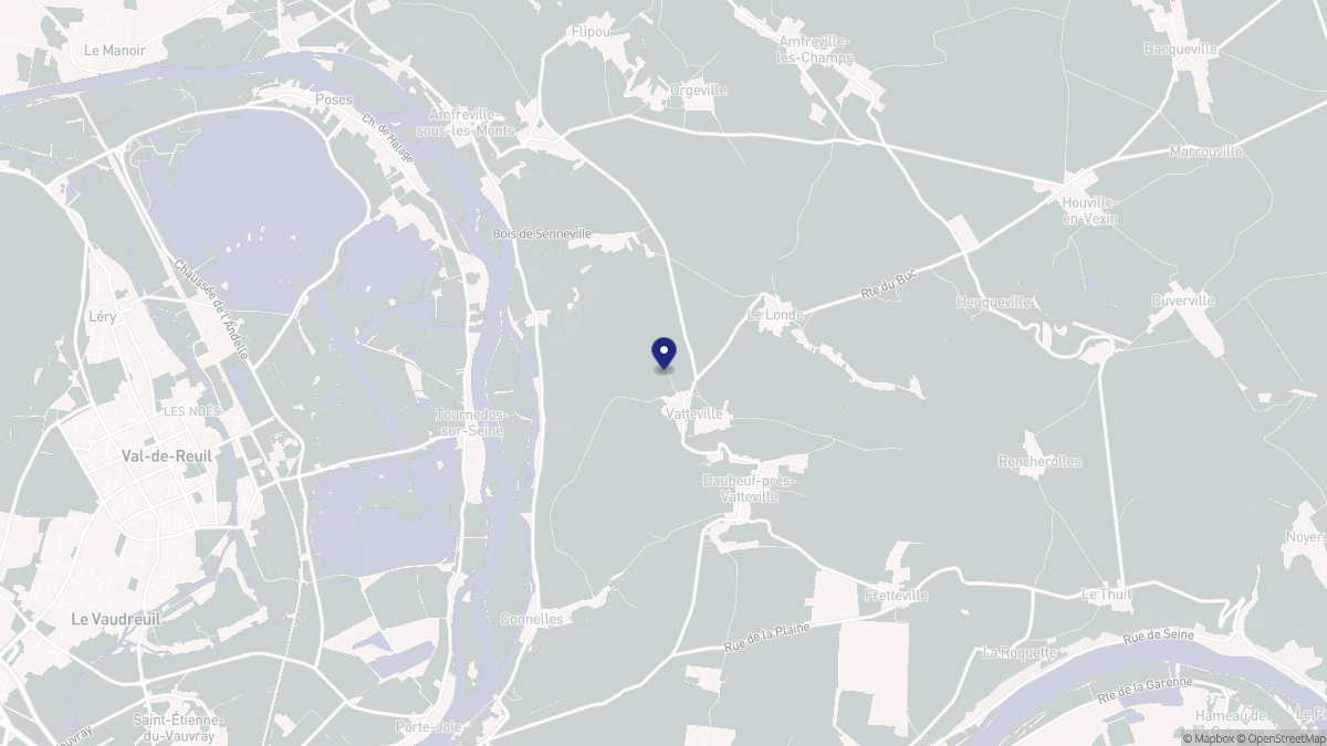 Aperçu cartographique de Vatteville, centré sur la commune