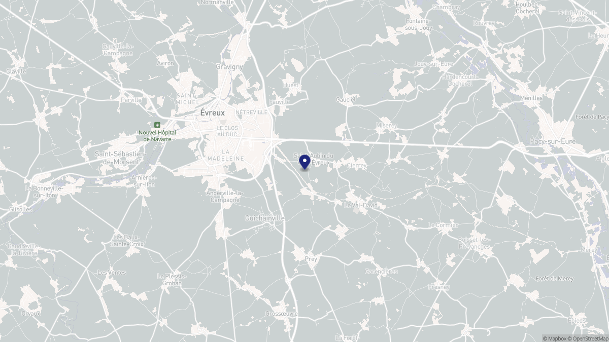 Aperçu cartographique de Le Vieil-Évreux, centré sur la commune