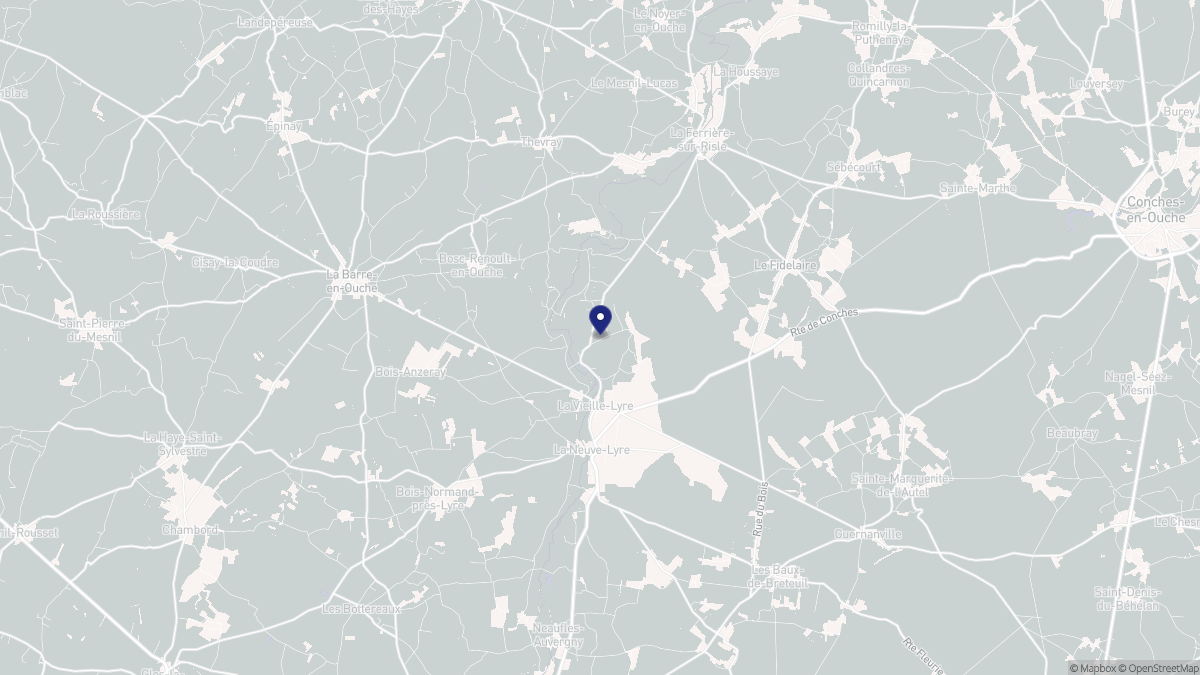 Aperçu cartographique de La Vieille-Lyre, centré sur la commune