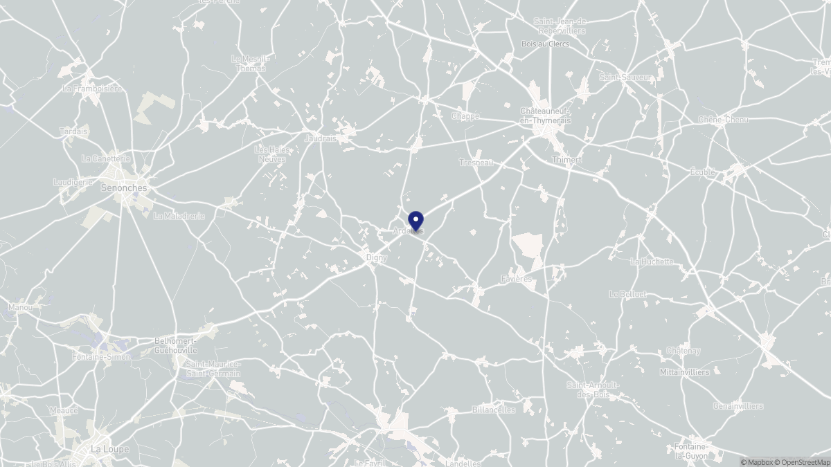 Aperçu cartographique de Ardelles, centré sur la commune