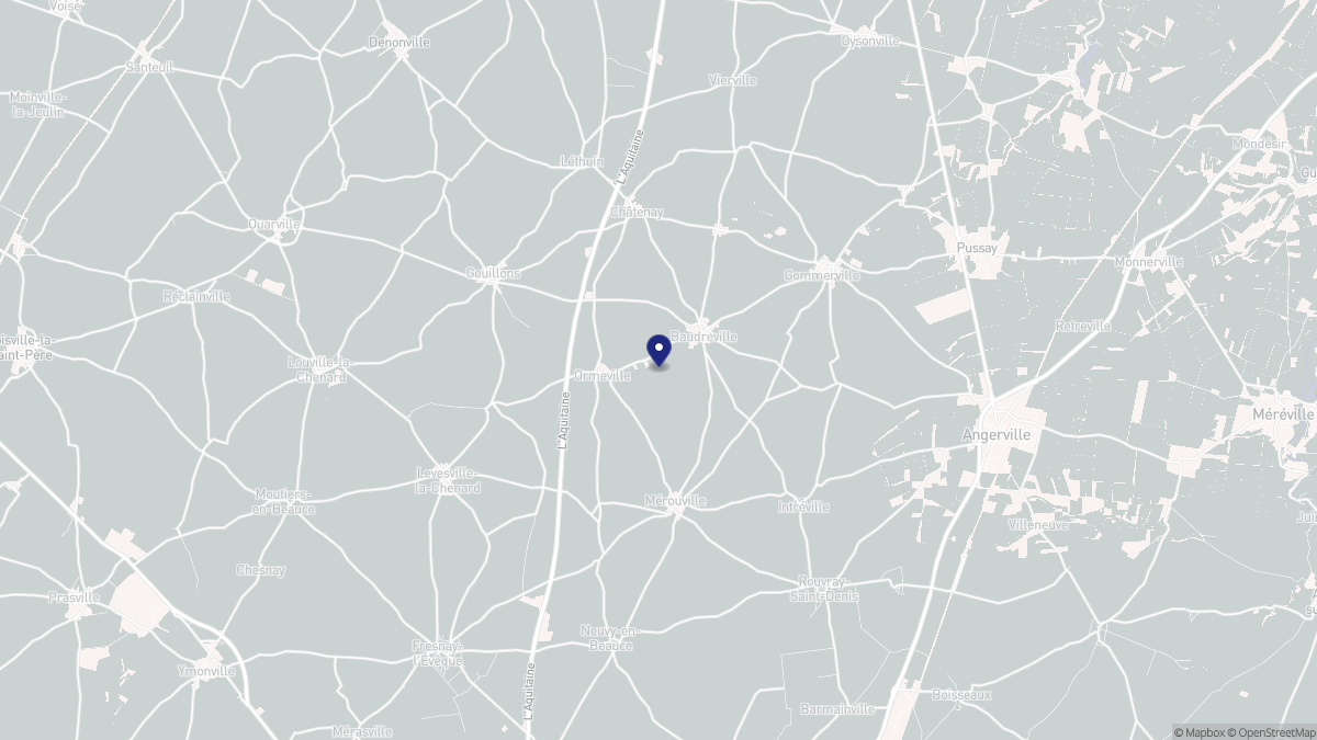 Aperçu cartographique de Baudreville, centré sur la commune