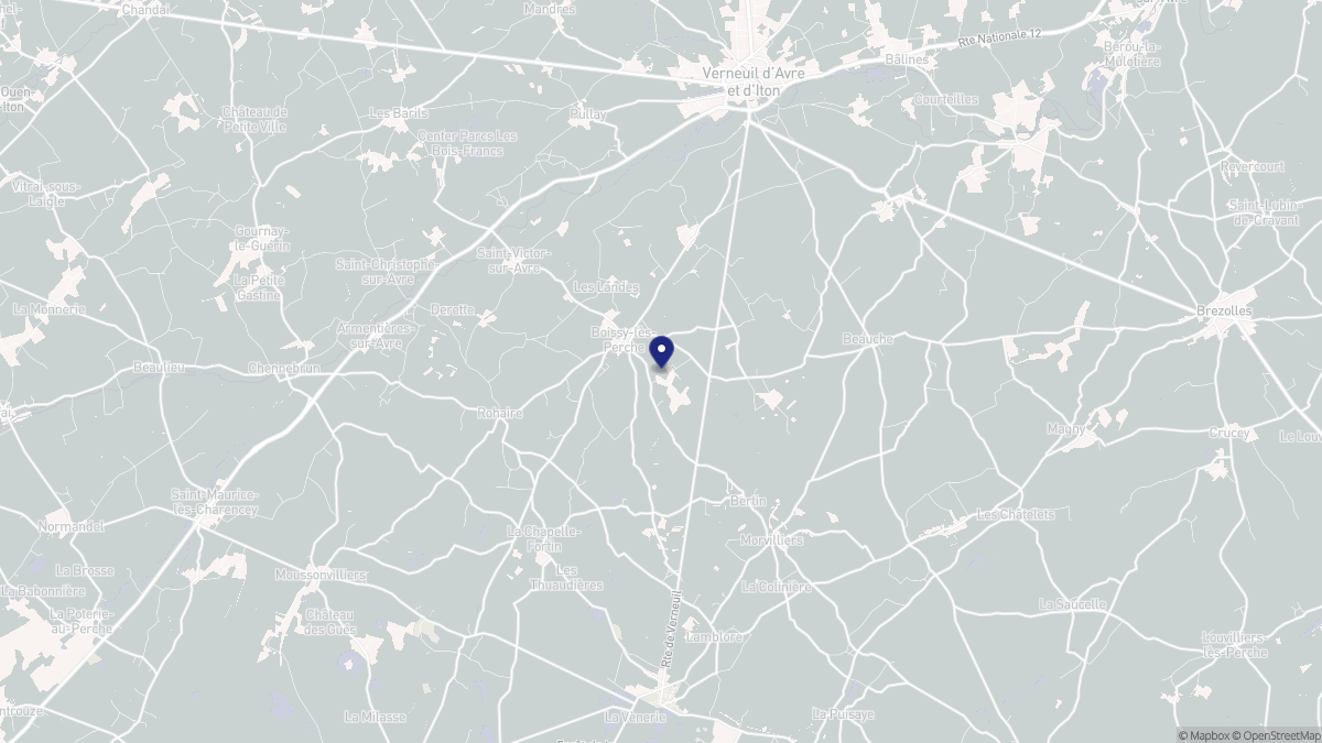 Aperçu cartographique de Boissy-lès-Perche, centré sur la commune