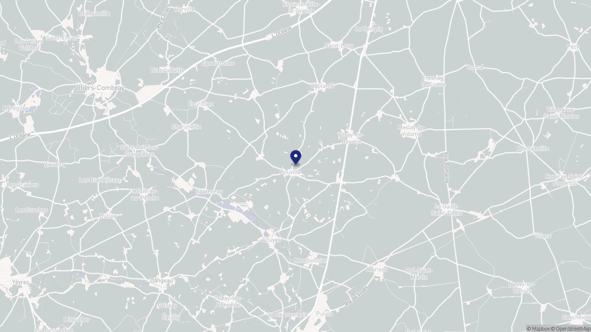 Aperçu cartographique de Bouville, centré sur la commune