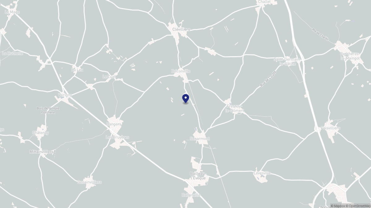 Aperçu cartographique de Briconville, centré sur la commune