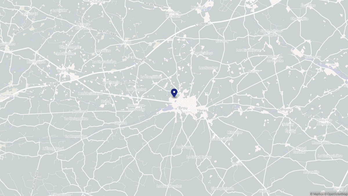 Aperçu cartographique de Brou, centré sur la commune