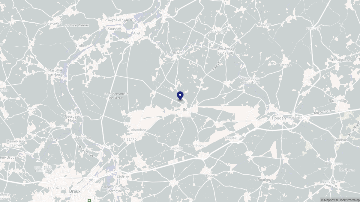 Aperçu cartographique de Bû, centré sur la commune