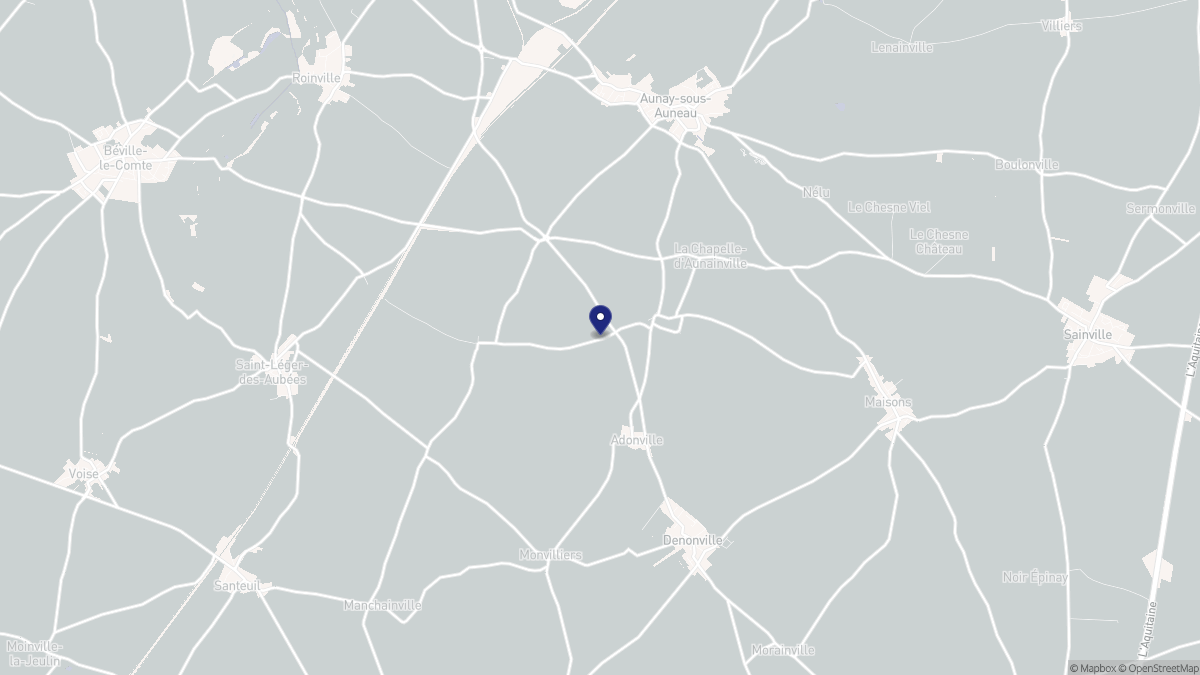 Aperçu cartographique de La Chapelle-d'Aunainville, centré sur la commune