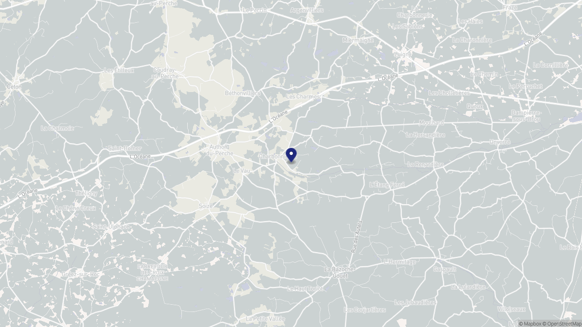 Aperçu cartographique de Charbonnières, centré sur la commune