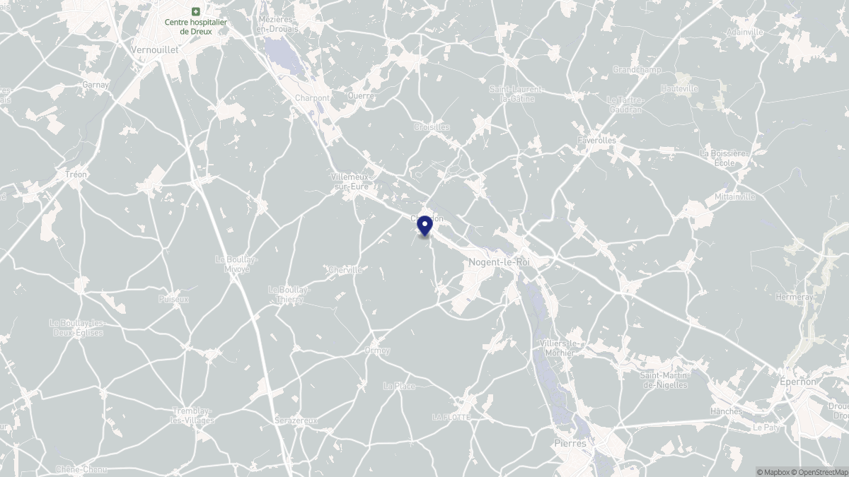 Aperçu cartographique de Chaudon, centré sur la commune