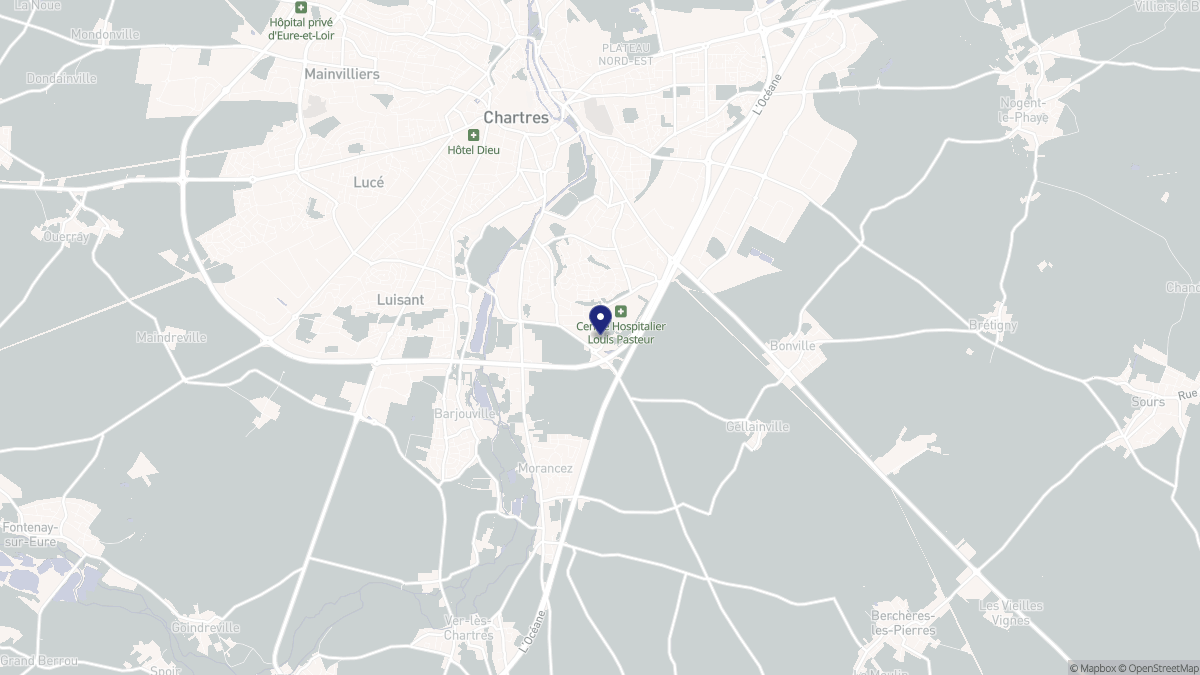 Aperçu cartographique de Le Coudray, centré sur la commune