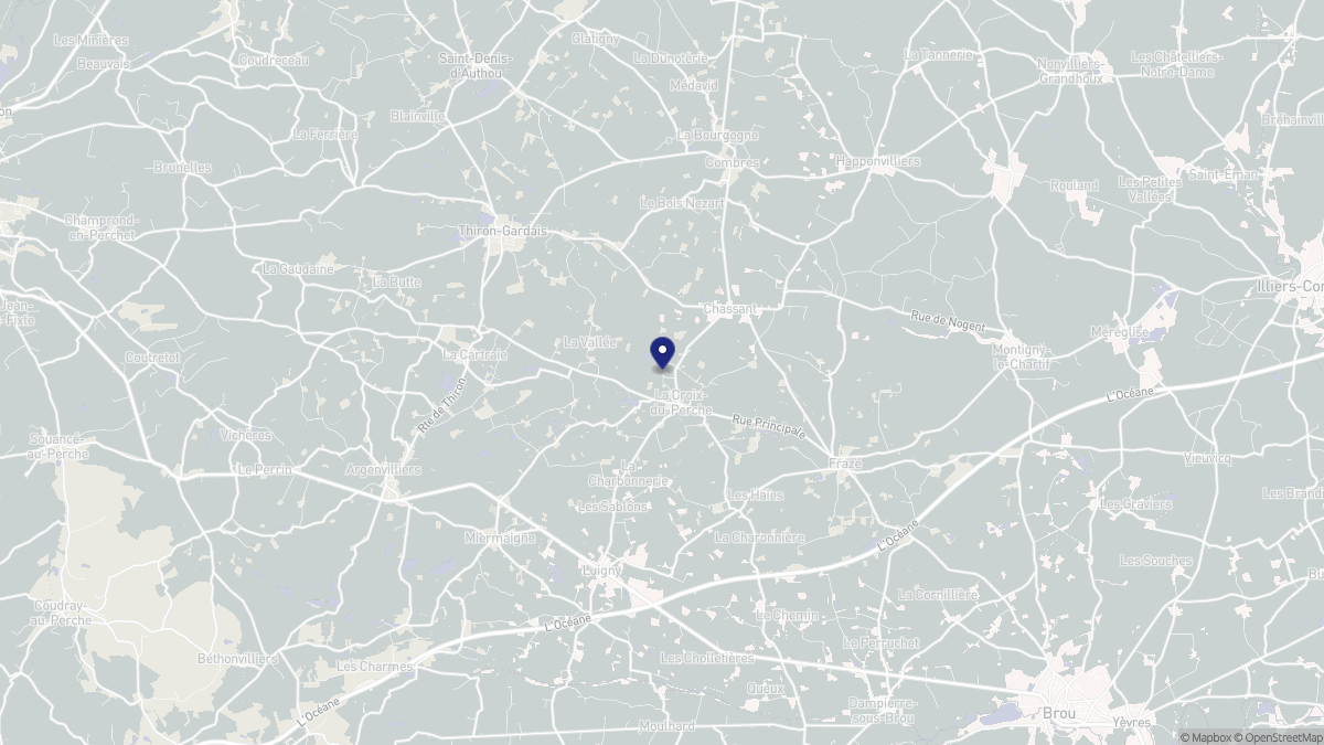 Aperçu cartographique de La Croix-du-Perche, centré sur la commune