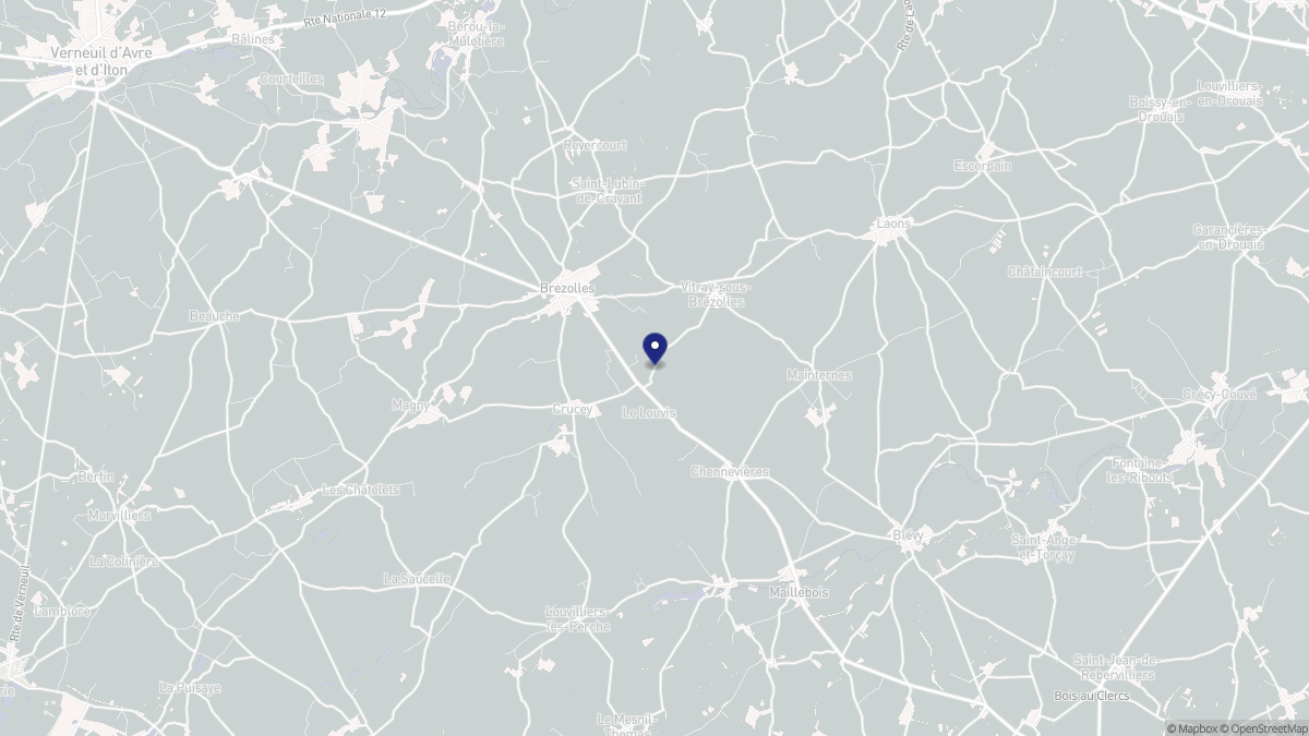 Aperçu cartographique de Crucey-Villages, centré sur la commune