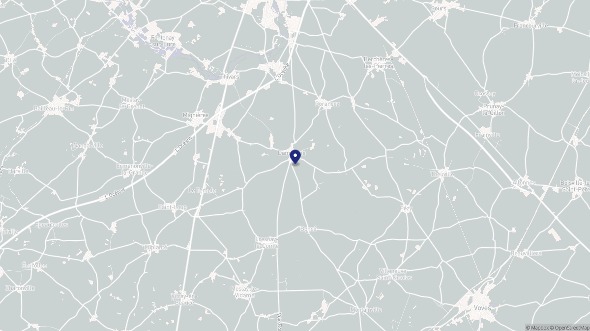Aperçu cartographique de Dammarie, centré sur la commune