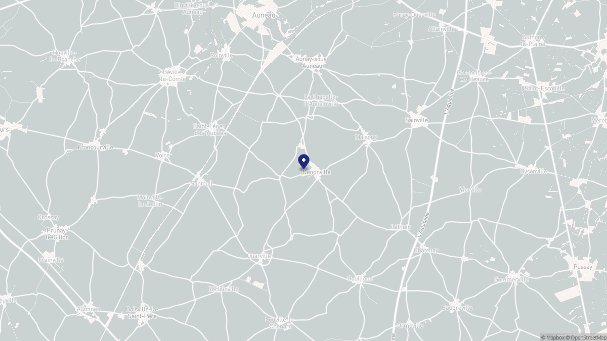 Aperçu cartographique de Denonville, centré sur la commune