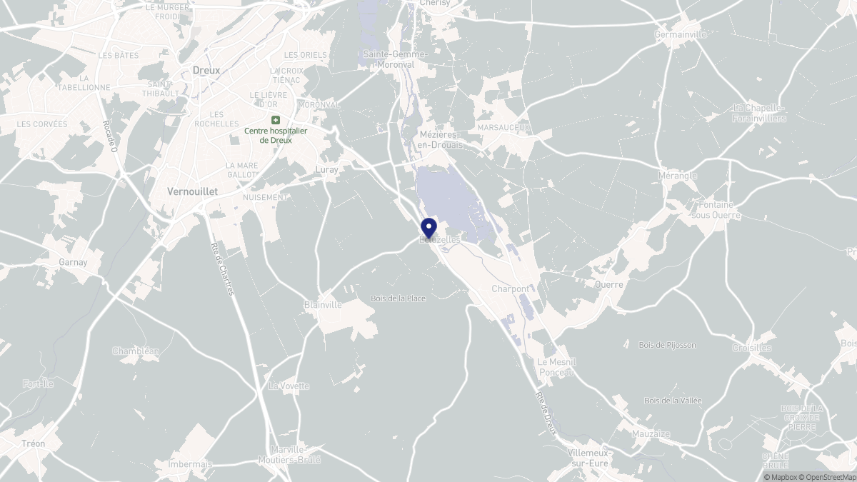 Aperçu cartographique de Écluzelles, centré sur la commune