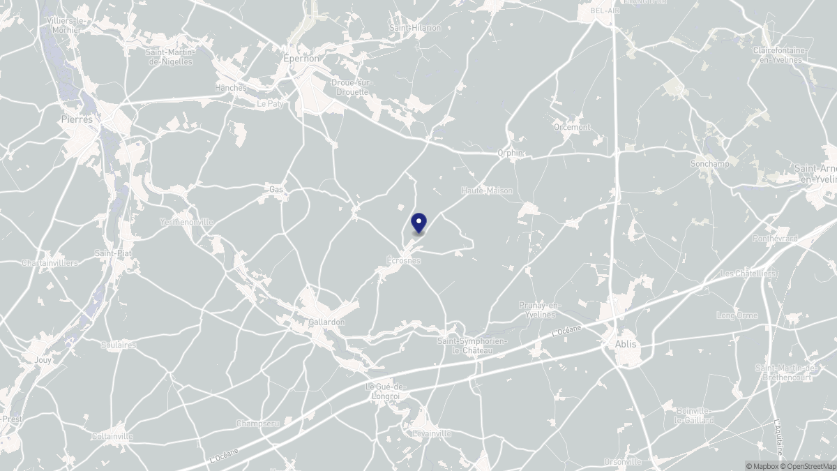 Aperçu cartographique de Écrosnes, centré sur la commune