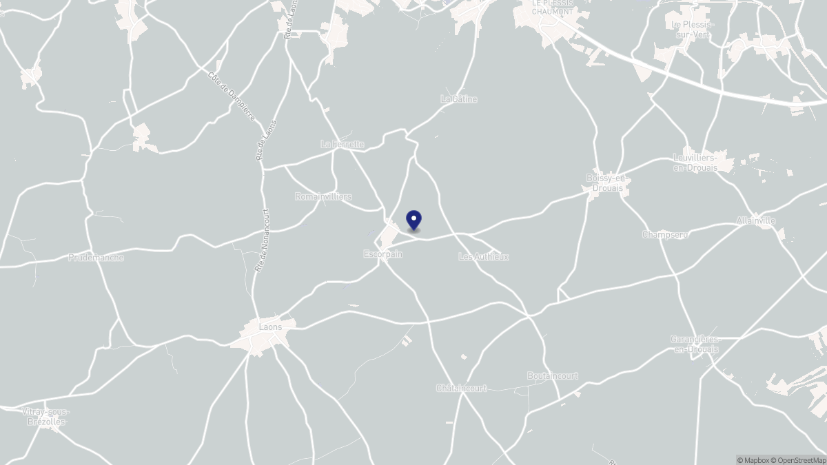Aperçu cartographique de Escorpain, centré sur la commune