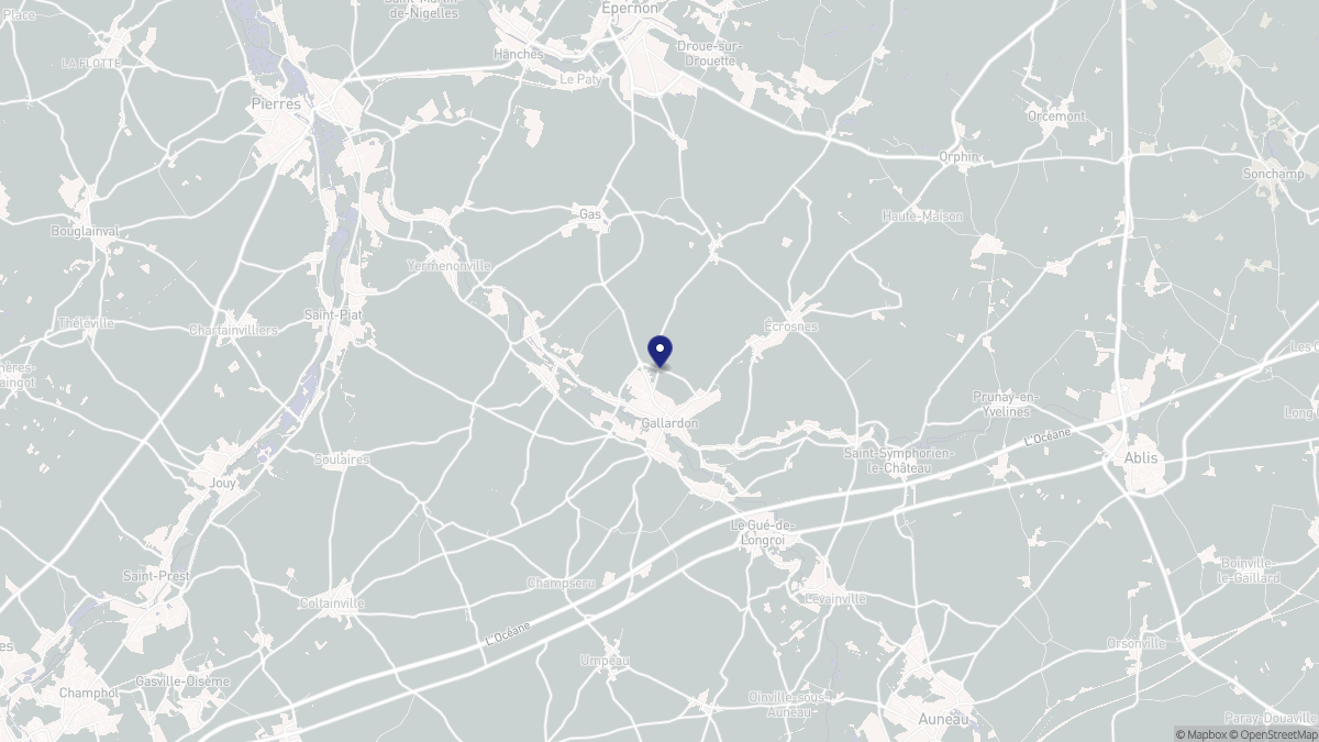 Aperçu cartographique de Gallardon, centré sur la commune