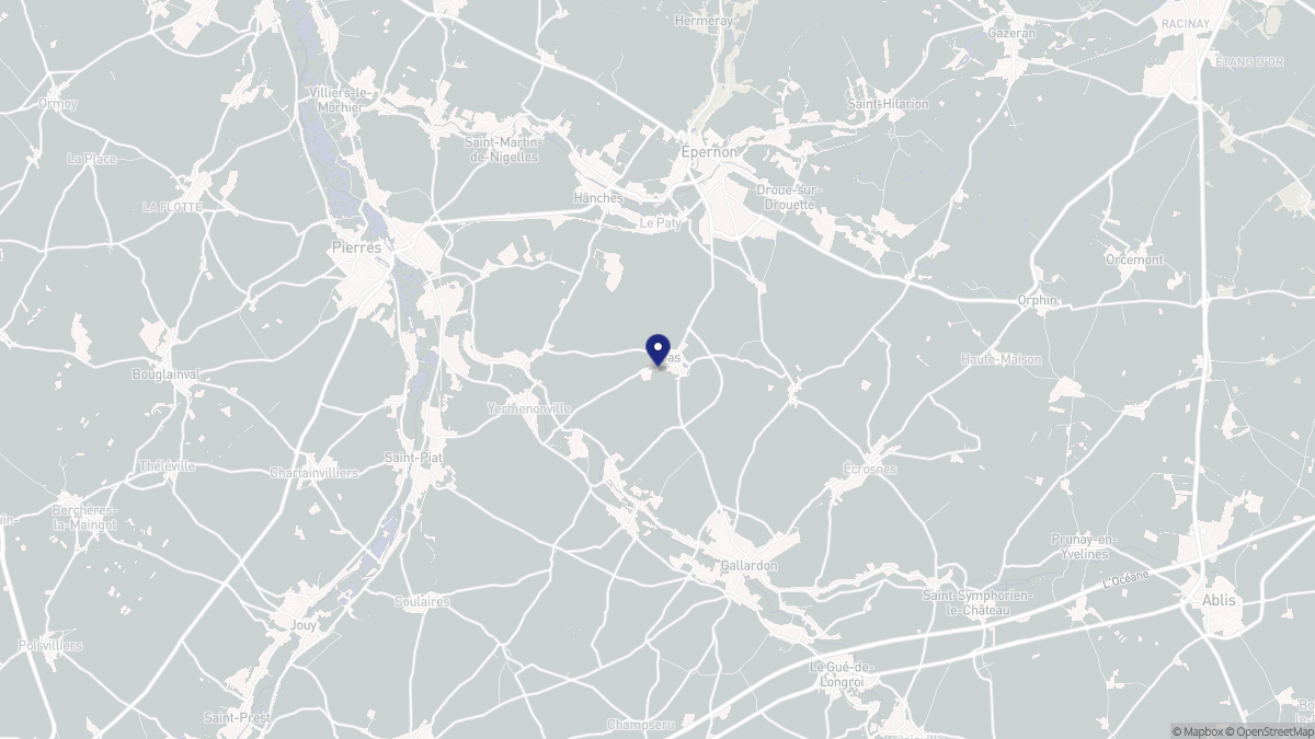 Aperçu cartographique de Gas, centré sur la commune