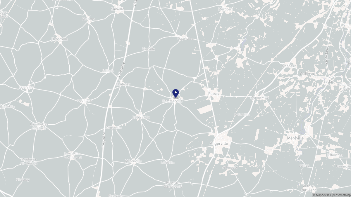 Aperçu cartographique de Gommerville, centré sur la commune