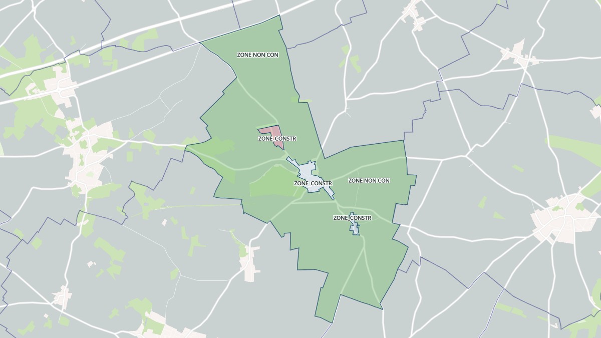 Aperçu cartographique de Houville-la-Branche, centré sur la commune