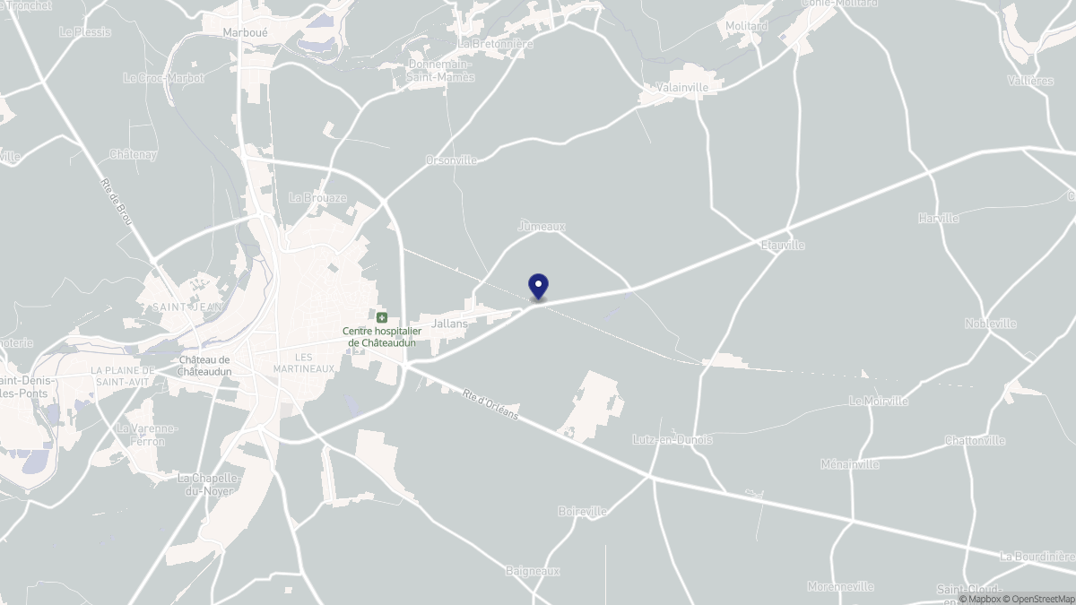 Aperçu cartographique de Jallans, centré sur la commune
