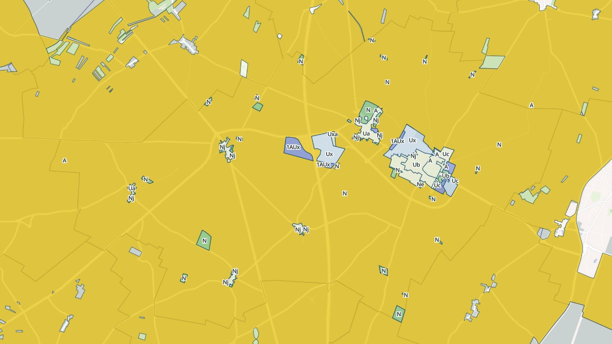 Aperçu cartographique de Janville-en-Beauce, centré sur la commune