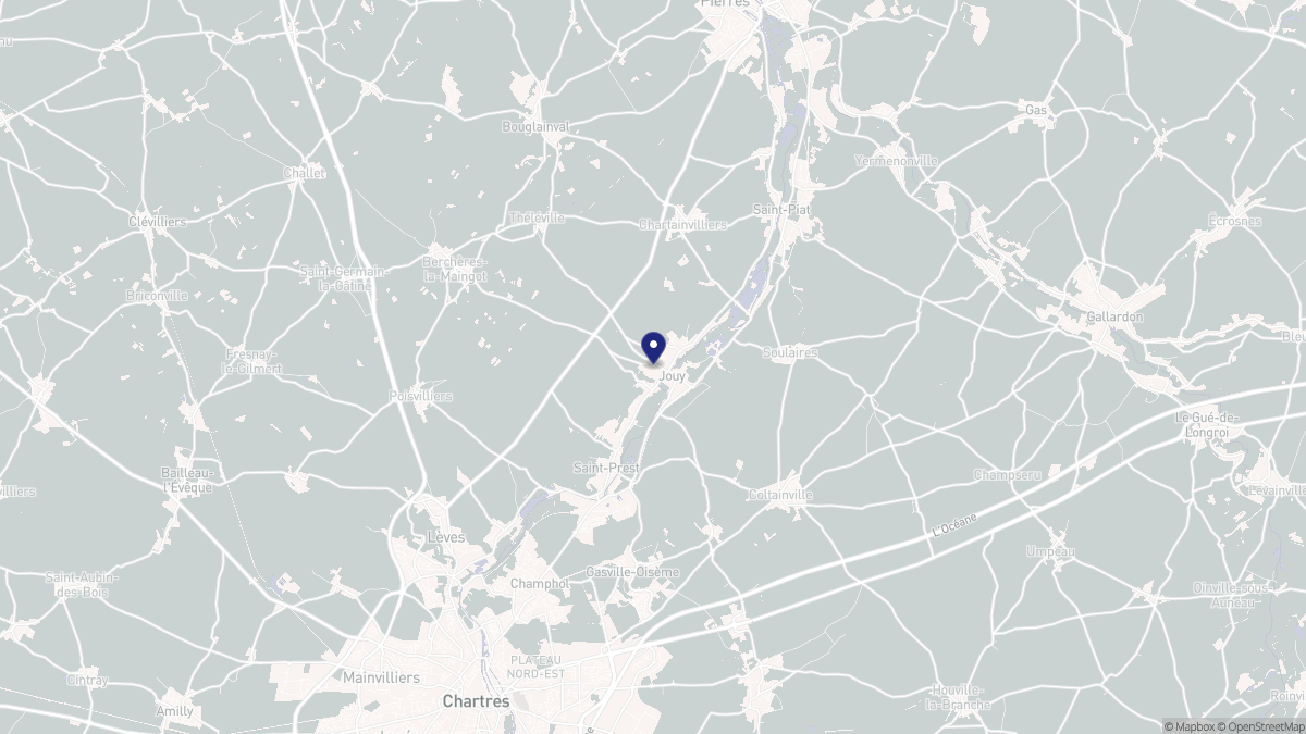 Aperçu cartographique de Jouy, centré sur la commune