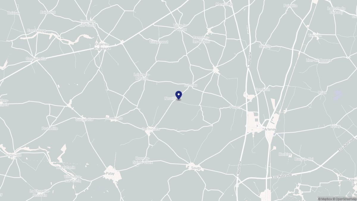 Aperçu cartographique de Lumeau, centré sur la commune