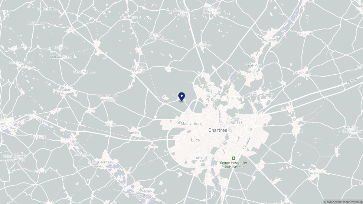 Aperçu cartographique de Mainvilliers, centré sur la commune