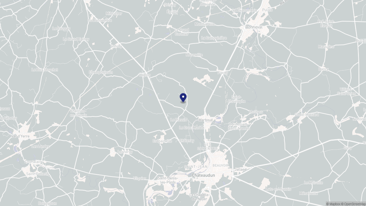 Aperçu cartographique de Marboué, centré sur la commune