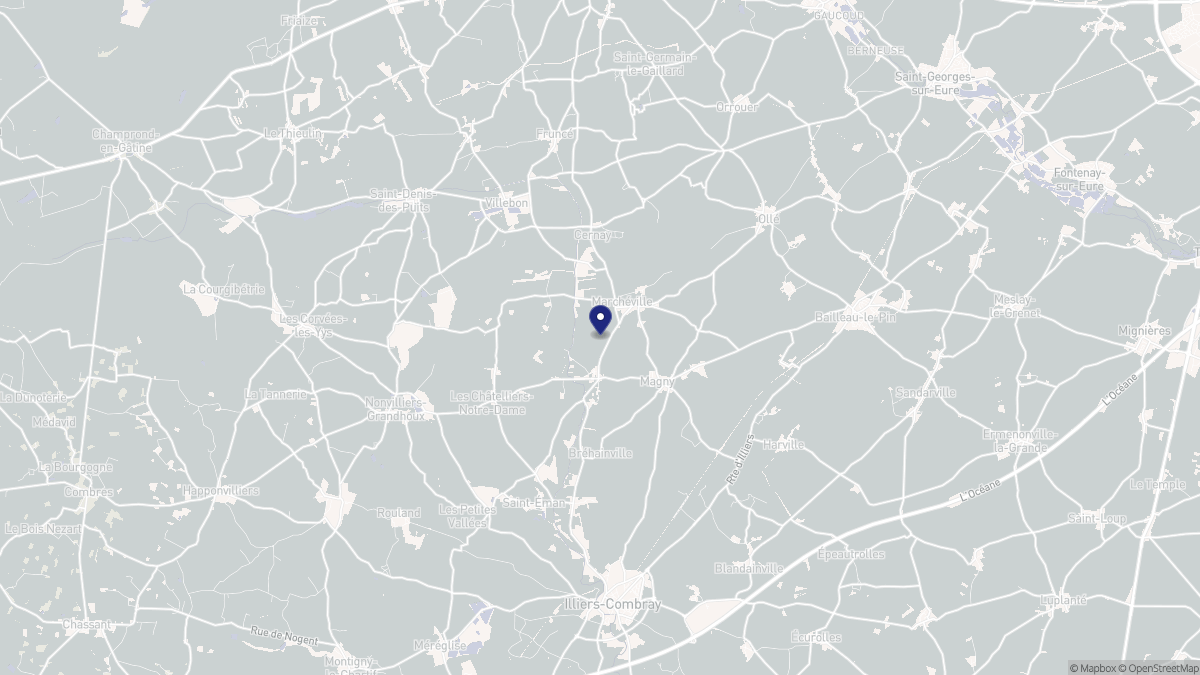 Aperçu cartographique de Marchéville, centré sur la commune