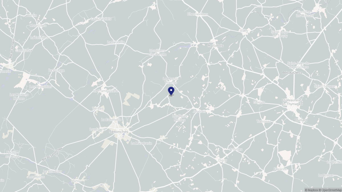 Aperçu cartographique de Le Mesnil-Thomas, centré sur la commune