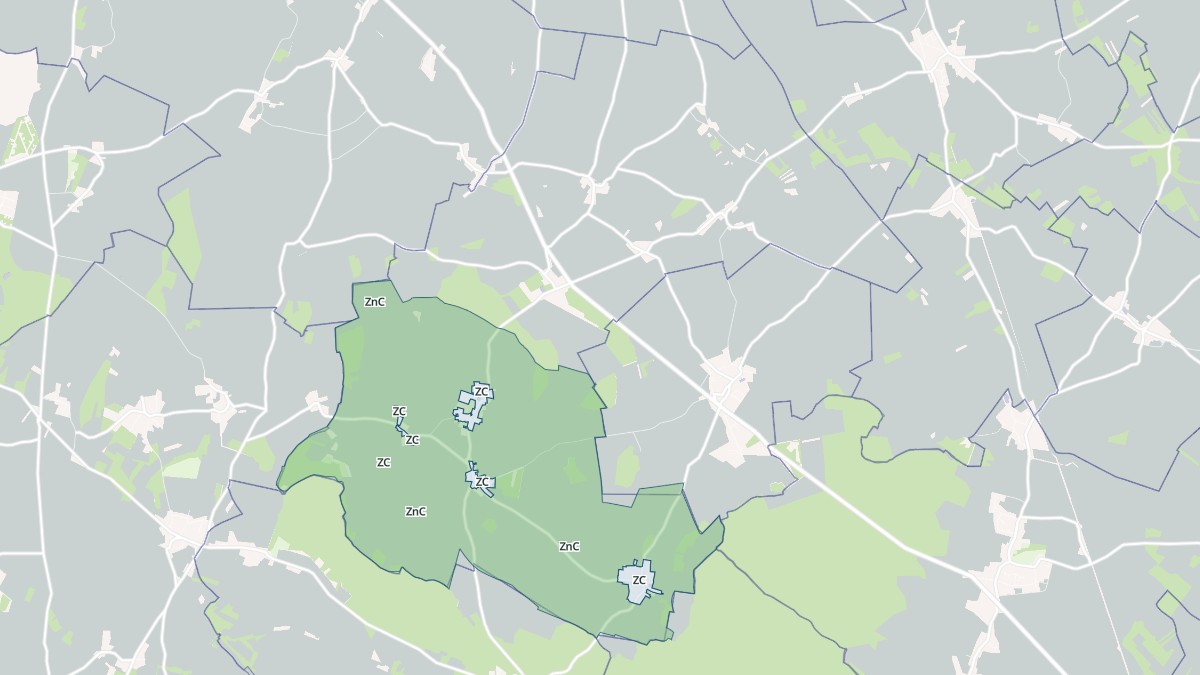Aperçu cartographique de Mittainvilliers-Vérigny, centré sur la commune