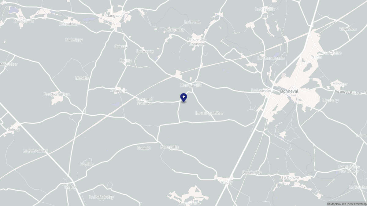 Aperçu cartographique de Montharville, centré sur la commune