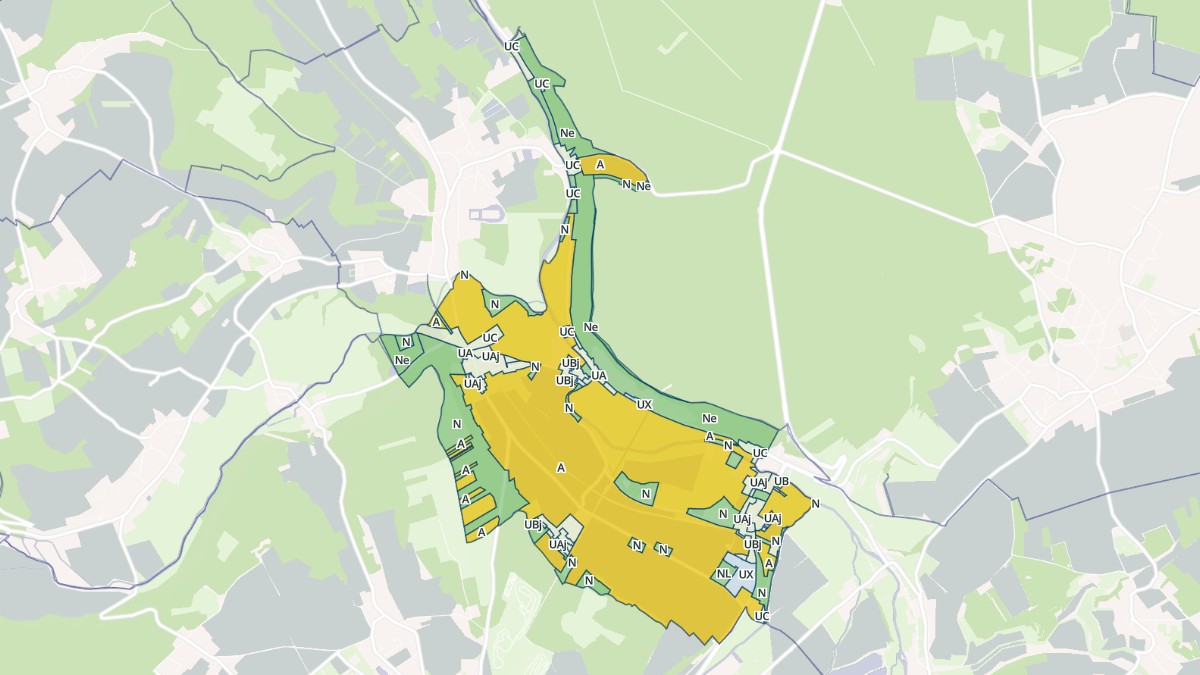 Aperçu cartographique de Montreuil, centré sur la commune