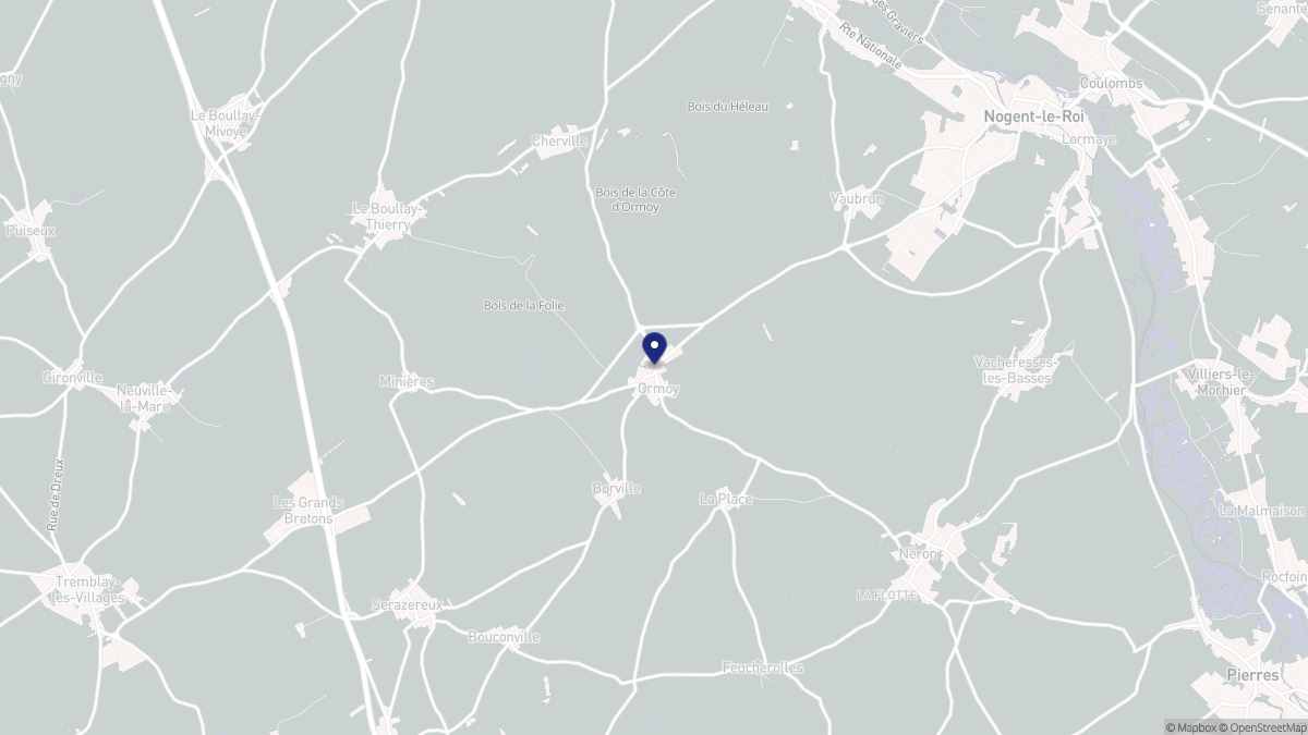 Aperçu cartographique de Ormoy, centré sur la commune