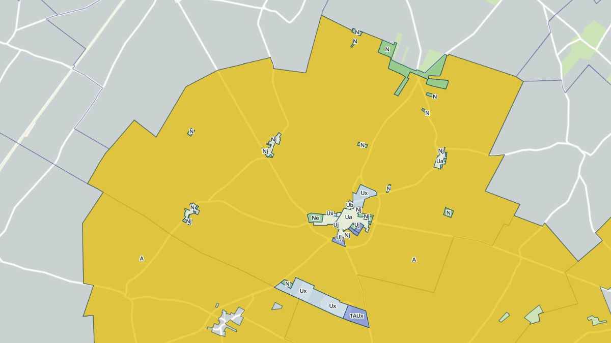 Aperçu cartographique de Ouarville, centré sur la commune
