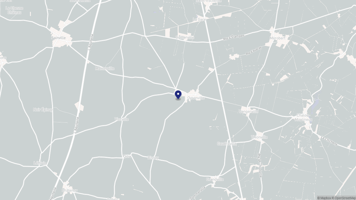 Aperçu cartographique de Oysonville, centré sur la commune