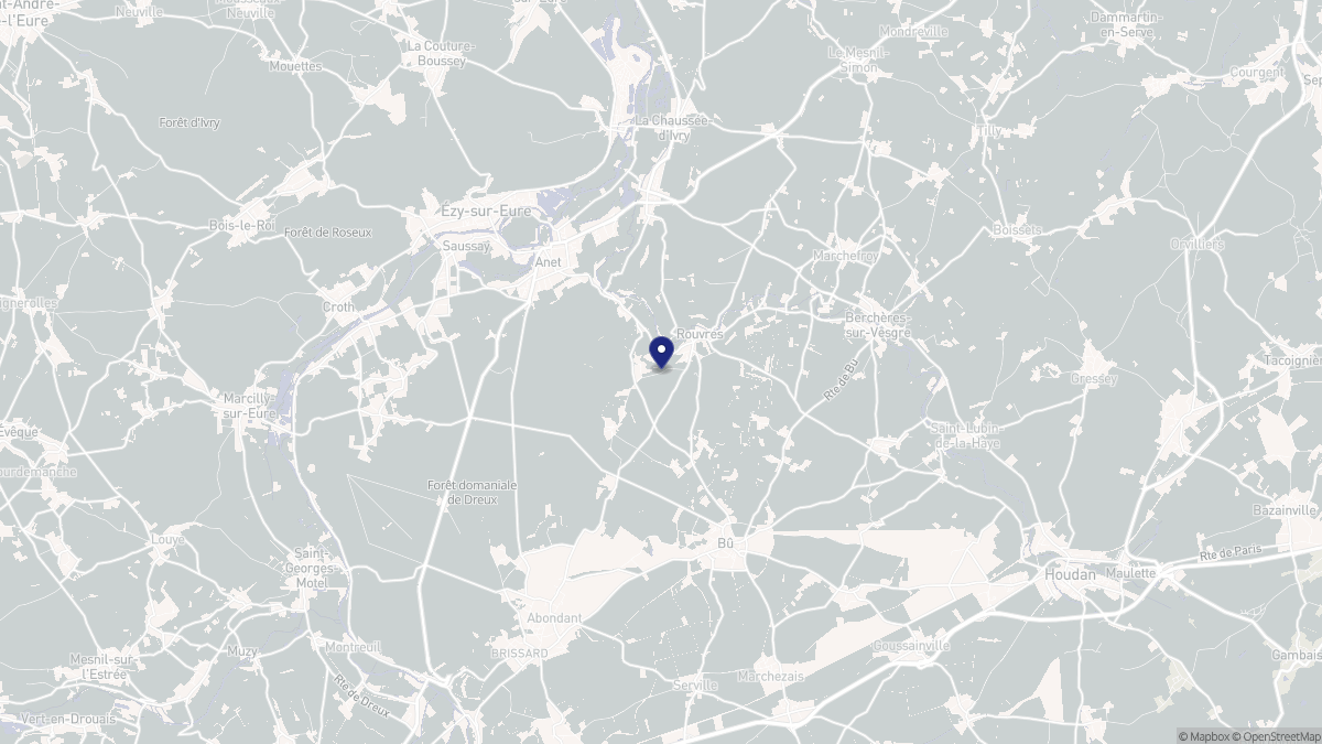 Aperçu cartographique de Rouvres, centré sur la commune